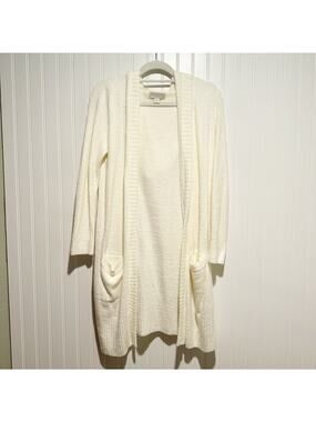 Barefoot Dreams Cozychic Ultra Lite White Seashore Hooded Cardigan Size XS